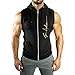 Ouber Gym Letter Printed Sleeveless Hoodie (Size, M)