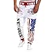 Pishon Men's Jogger Pants Casual Flag Pattern Hip Pop Jogging Cotton Sweat Pants