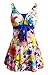 wantdo Women's Swimsuit One-Piece Swimming Dress Swimwear Orange flower US 16-18