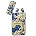 Pard Relief Dragon Windproof Cross Arc Lighter, USB Rechargeable Flameless Electronic Pulse Arc Cigarette Lighter, Blue