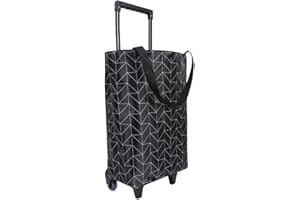 HOSDZOU Small Collapsible Shopping Cart (Black4, Standard)