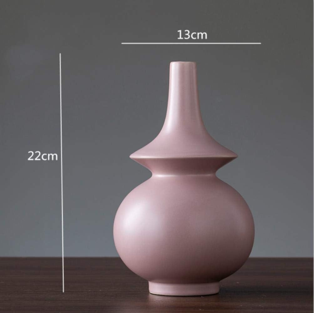 SHUANGBING Statue Sculpture Ornament Nordic Ceramics Geometric Irregular Vase Modern Ceramic Flower Vase Home Living Room Flower Accessories Creative Decoration,22X13Cm