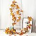 DearHouse 2 Pack Fall Garland Maple Leaf, 5.9Ft/Piece Hanging Vine Garland Artificial Autumn Garland Thanksgiving Decor for Home Wedding Fireplace Party Christmas (Yellow)
