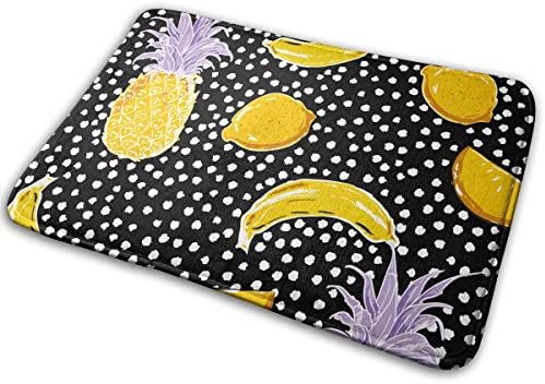 BANZUO-XIN Lemon Banana Pineapple Floor Mat Bath Blanket Bathroom Kitchen Soft Anti-Slippery Toilet Floor Mat Absorbent Polyester Universal Mat