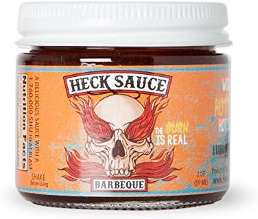 Heck Sauce Extreme Hot Sauce - Spicy Sauce with a 1,760,000 SHU Heat Blast (Barbeque, 2 Ounce)