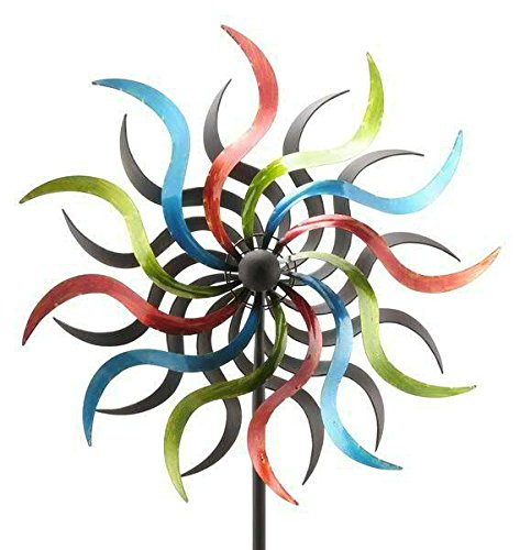 Dekoration Garten Windrad Metall O 35 5 Cm Dekoration Windspiel Doppellaufig Windmuhle Kabtel Mk