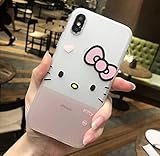 iPhone X Soft Case,LuoMing 3D EmbossCute Cartoon Pattern Slim fit Shock-Absorbing Soft Rubber Clear TPU Skin Cover Case for iPhone X 5.8inch(2017) (Hello Kitty02)