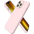 ORNARTO Compatible with iPhone 13 Pro Max Case 6.7", Slim Liquid Silicone 3 Layers Full Covered Soft Gel Rubber Case Cover 6.7 inch-Chalk Pink