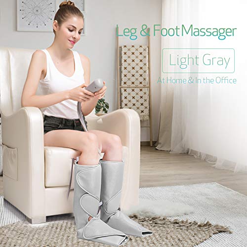 FIT KING Leg Massager for Circulation Air Compression Foot and Calf Massager with Handheld Controller 2 Modes 3 Intensities (with 2 Extensions)