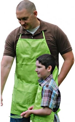 Men's Organic Cotton Full Apron - Lime Green
