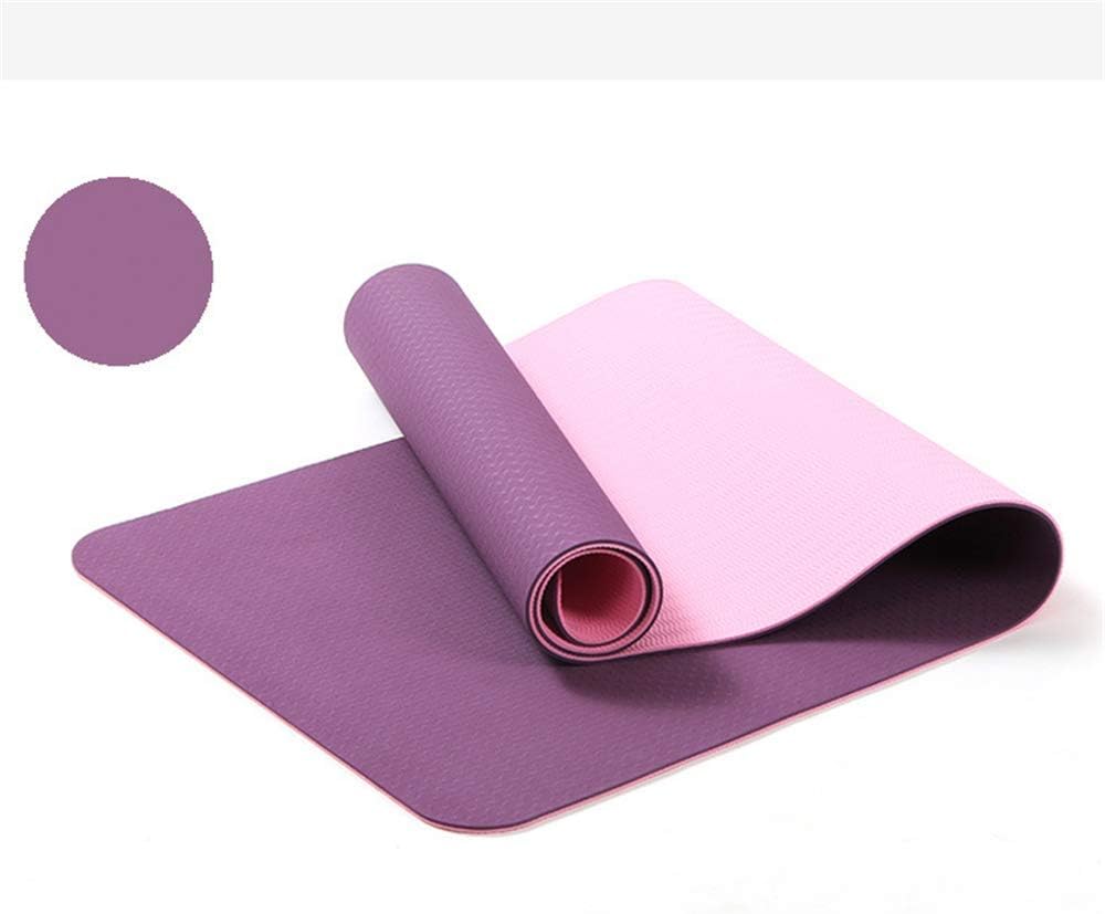 ZMY Yoga Mat 1/4 Inch 6mm 10mm Environmentally Friendly Non-Slip Fitness Mat Sports Mat Fitness Mat, Suitable For Pilates And Yoga, Made Of Basic And Double-Sided Tpe, 6 Colors To Choose