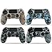 LZETC Silicone PS4 Controller Skin, Design of Water Transfer Printing Skin Protector Cover Case for Sony PlayStation 4 Controller with Matching Thumb Grips, Set of 4 by LZETC