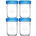 Nellam Baby Food Storage Containers - Leakproof, Airtight, Glass Jars for Freezing & Homemade Babyfood Prep - Reusable, BPA Free, 4 x 8oz Set, that is Microwave & Freezer Safe