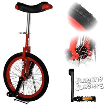 【クリックでお店のこの商品のページへ】Indy ’Freestyle’ 20 Red Unicycle with Splined Cranks by Indy