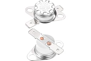 uxcell KSD301 Thermostat 140°C/284°F 10A Normal Closed N.C Adjust Snap Disc Temperature Switch for Microwave,Oven,Coffee Maker 2pcs,Ceramic Material