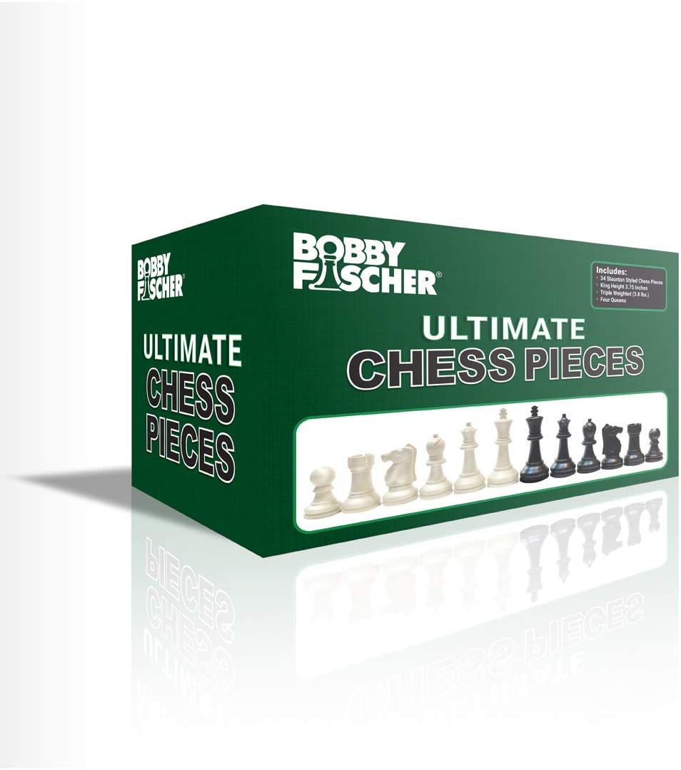 thumbnail image 2 of Staunton Single Weight Chess Pieces - Navy Blue & White Plastic Set Of 34 With 4 Queens 2 of 6