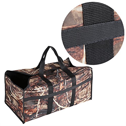 idalinya Firewood Log Carrier Wood Stove Accessories Storage Bag Large Capacity Oxford Fabric Firewood Wood Bag Outdoor Camping Log Carrier Camouflage Color - Thumbnail 4