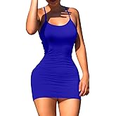 LCNBA Sexy Spaghetti Strap Tank Dress Basic Backless Bodycon Club Party Mini Dress