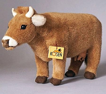 Amazon ケーセン うし 茶 リアルな動物ぬいぐるみ ヴィンテージ ぬいぐるみ おもちゃ