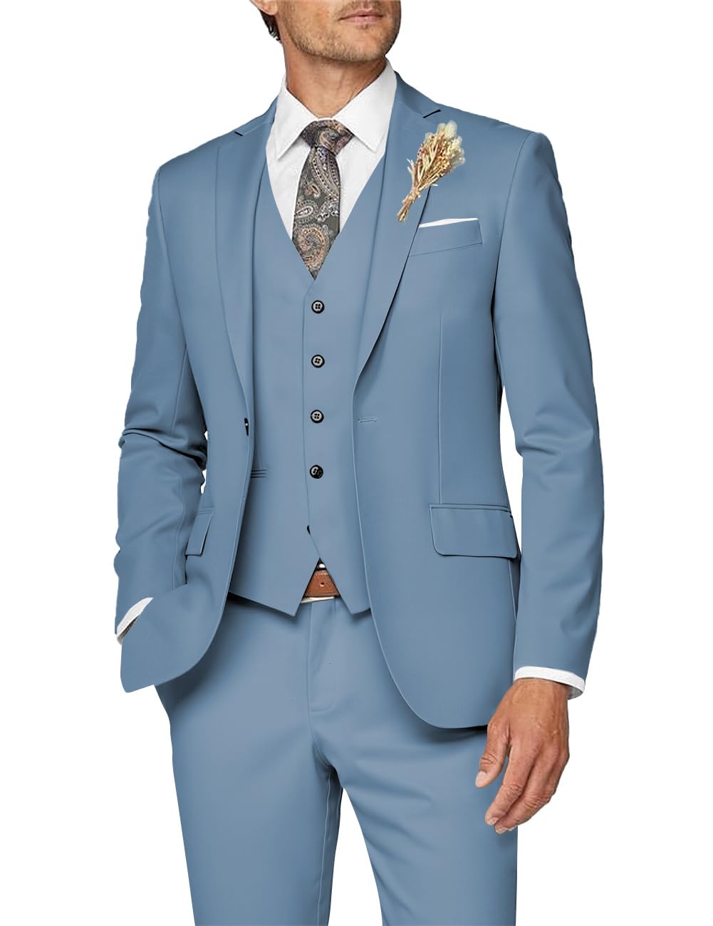 Wangyue 3 Piece Slim Fit Suit - Men's Wedding Prom