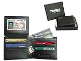 RFID Blocking Genuine Leather Wallet for Men - Extra Capacity Multi Card Travel Bifold Stylish Slim RFID Secure Wallet. Anti Identity Theft, Safe Credit Card Protector. Stop Electronic Pick Pocketing