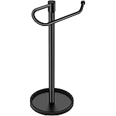 JIAPAIDUO Hand Towel Holder Stand, Matte Black Standing Towel Racks for Bathroom, Stainless Steel Free Standing Towel Rack, Towel Bar Kitchen Vanity Countertops Decor