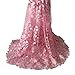 Aisunne African Lace Fabrics 5 Yards Nigerian French Lace Fabric with Fashion Embroidered Flower for Wedding Party Dresses (Pink)