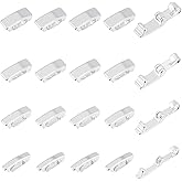 SUPERFINDINGS 40Pcs 4 Sizes Fold Over Clasps Brass Bracelet Necklace Extender 925 Sterling Silver Plated Jewelry Clasps Closure End Caps for Jewelry Making, 10x1.8-3x4mm