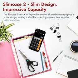 Dexas Slimcase 2 Plastic Clipboard with Storage and