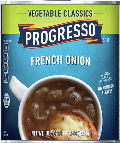 PROGRESSO VEGETABLE CLASSICS, FRENCH ONION CANNED SOUP, GLUTEN FREE, 18.5 OZ.