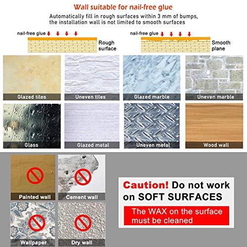 AYOTEE Wall Hooks for Hanging Coats, 5 Packs Nail-Free and Drill-Free Double-Hook Fall-Off Preventing Coat Hooks, Waterproof Black Door Hooks and Bathroom Hooks