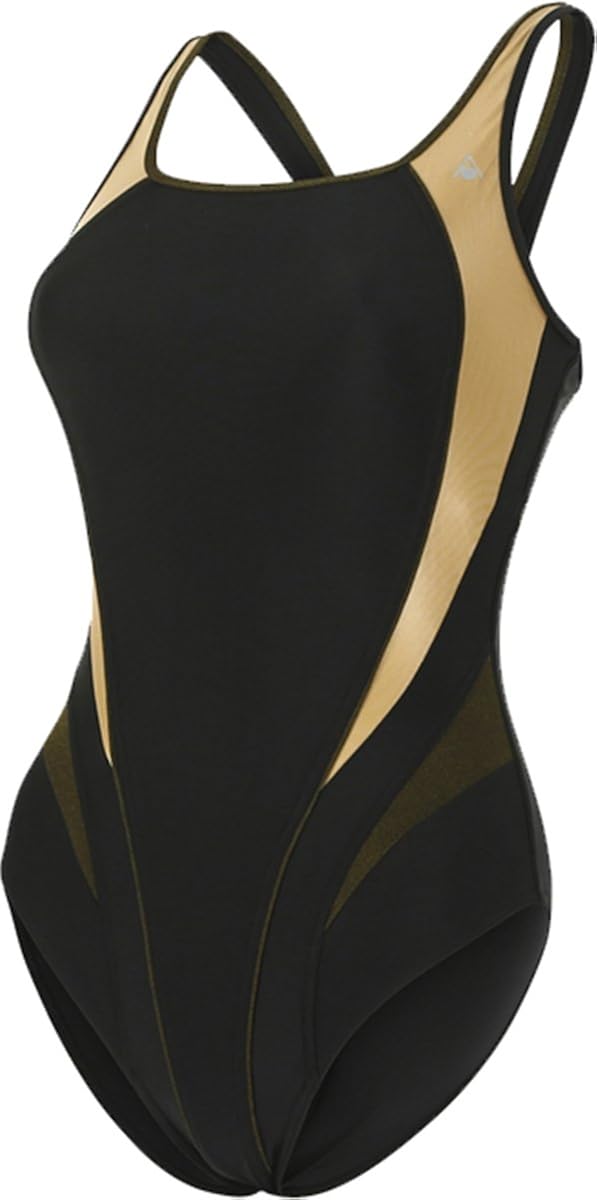 black and gold swimming costume