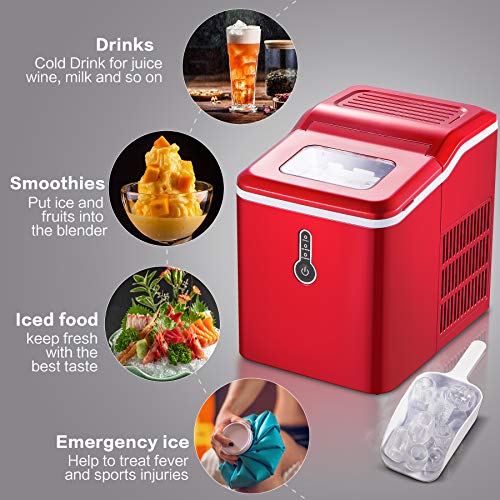 Sunmaki Eiswürfelmaschine, 12kg Eiswürfel 24h, Eiswürfelbereiter Edelstahl, 1.5L Wassertank, Eismaschine Ice Maker 120W… – Bild 3