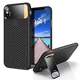 GRDE iPhone X Case with Metal Kickstand and Honeycomb Heat Dissipation for Apple iPhone X 2017