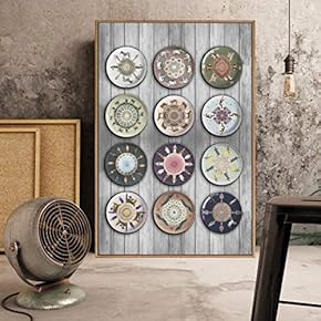 Floating Framed Canvas Wall Art for Living Room, Bedroom Plates Canvas Prints for Home Decoration Ready to Hang - 16x24 inches