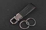 Jobon Leather Valet Key Chain - Elegant, Useful, Multi Ring Detachable Keychain - Key Holder(Black)