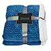 Napa Super Soft Sherpa Throw Blanket Sea Blue Chevron 50