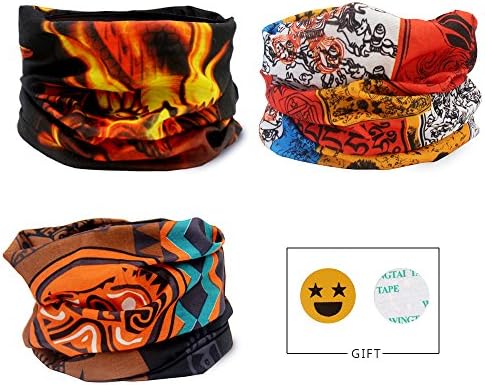 Autumn Halloween Headwear 12 in 1 Multi-use Fitness [Seamless] Lightweight Mask Man/Woman Outdoors Fashion Scarf Versatile Elastic Flexible Daily Headband (3PCS. Series1)