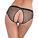 Franterd Women Open Crotch Crotchless Panties Thong V-String Lingerie Underwear Sleepwear Black