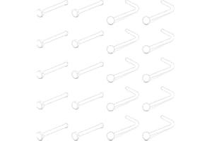 D.Bella 20g Clear Nose Rings Retainer Acrylic Nose Ring Stud Bioflex Bone Pin Straight Nose Studs Retainer Flexible Nose for 
