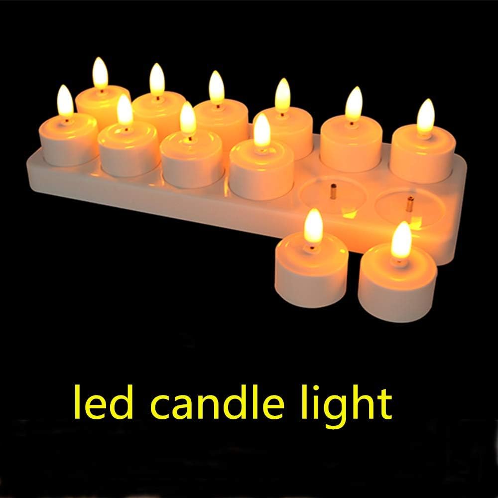 Rechargeable Flameless Tealight Battery Powered Candles with Charging Hub, 12pcs LED Candle Set - Image 5
