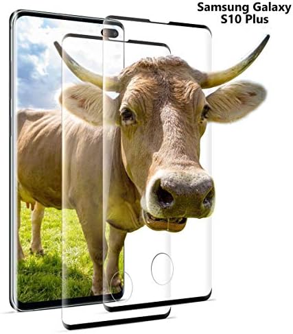 DOSNTO 【2 Pack Tempered Glass Compatible with Galaxy S10 Plus 3D curved full cover Screen Protector HD 9H Hardness Anti-scratch No-bubbles Film Suitable for Galaxy S10 Plus