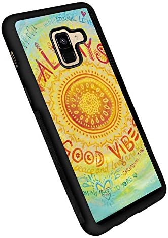 Samsung Galaxy A8 Case Bright Neon Color Tire Pattern Soft Edge TPU + PC Material Black Cover for Samsung Galaxy A8