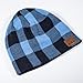 Tenergy Wireless Bluetooth Beanie Hat with Detachable Stereo Speakers & Microphone, Fleece-lined Unisex Music Beanie for Outdoor Sports, Basic Knit (Blue Plaid)
