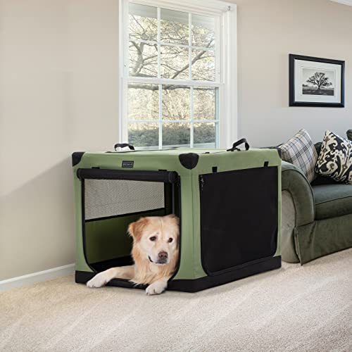 Dog Crates for Medium Dogs, Adjustable Fabric Cover by Spiral Iron Pipe