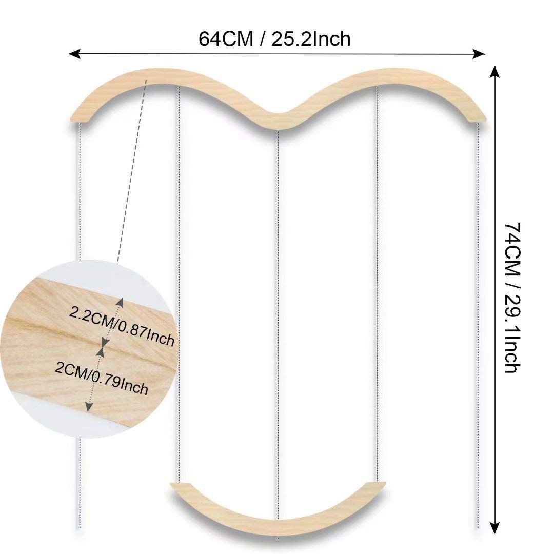 Uping Hanging Photo Display for Wall, Wood Picture Frame Collage with 30 Clips Multi Photo Display Collage Board for Party,Home, Office Decor (29.1 X 25.2 Inch)