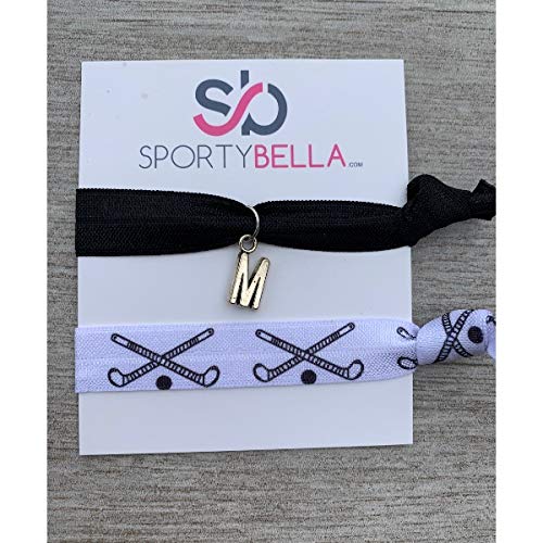 Amazon Com Personalized Field Hockey Hair Ties With Letter Charm