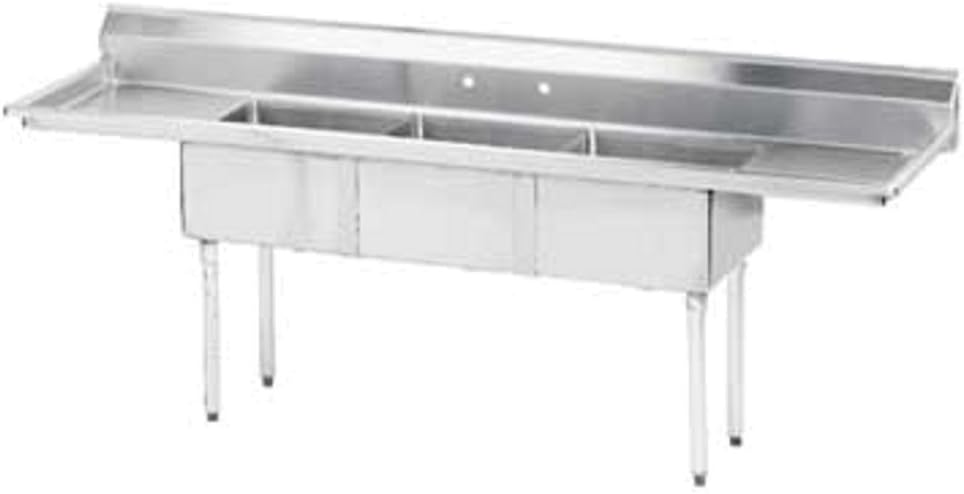 Advance TabcoFE-3-1014-15RL 10" x 14" 3 Compartment Sink