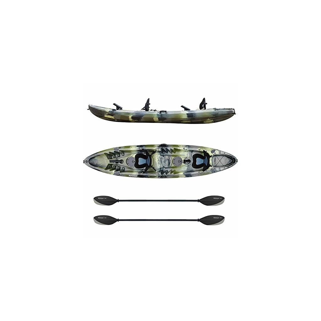 Elkton Outdoors Tandem Fishing Kayak, 12.2 Foot Sit On Top Fishing