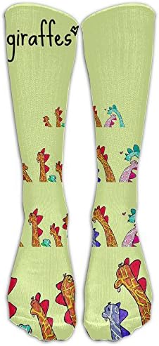Cute Giraffe Cartoon Nylon Ventilate Compression Knee Socks High Camp For Girls Cartoon Knee Long Tube Crew Socks